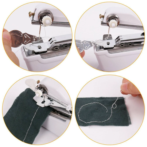  HEEPDD Handheld Sewing Machine, Portable Mini Manual Stitching  Machine for Clothes Fabrics DIY Home Travel